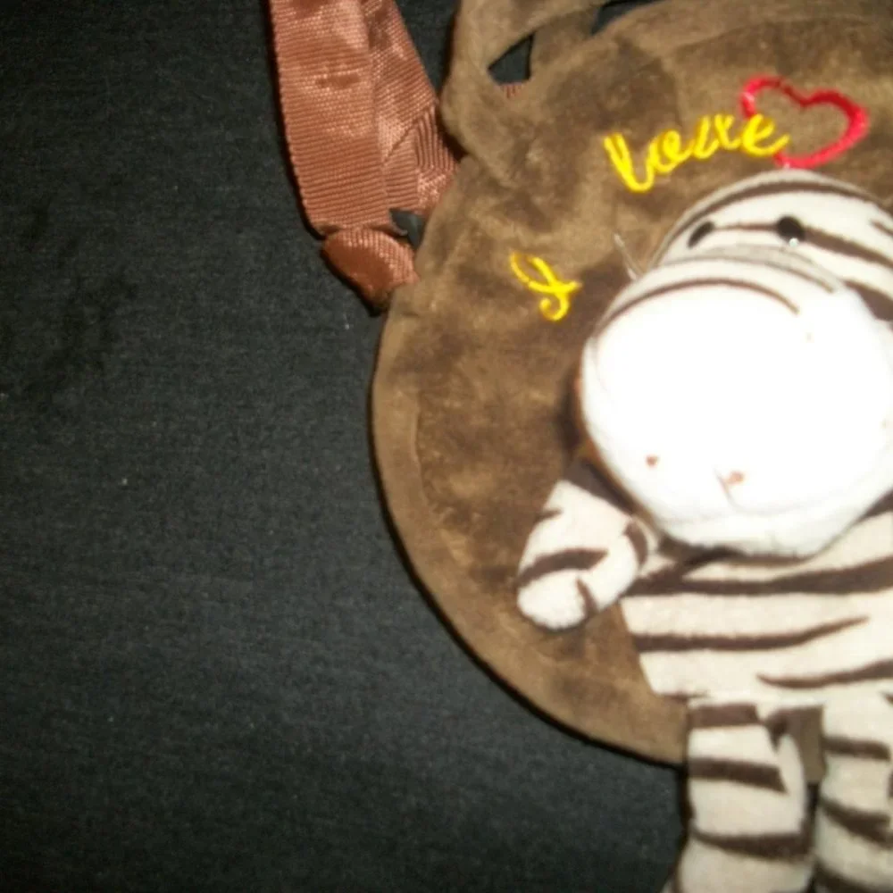 BABY BACKPACK SWEET & TINY STRIPED HIPPO PLUSH